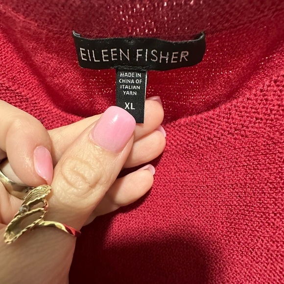 Eileen Fisher Cranberry Women’s Knitted Shell Tank Waist Length Size XL EUC - Picture 4 of 5